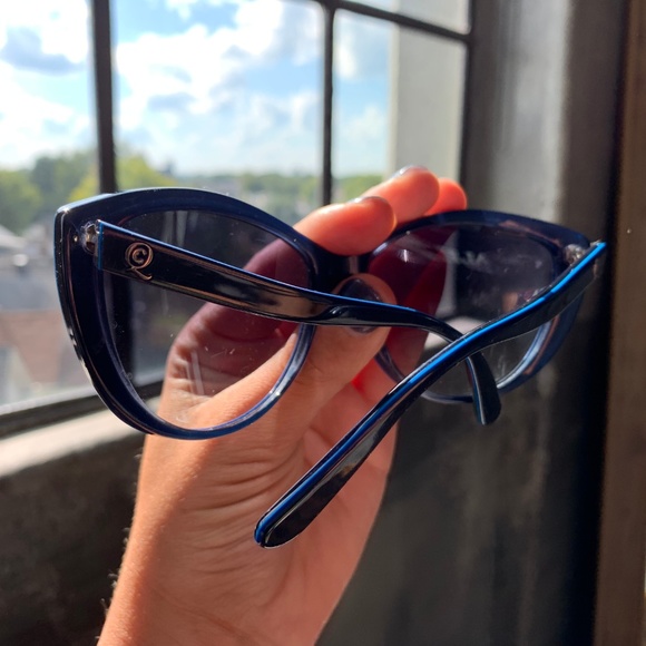 Navy Blue Alexander McQueen Sunglasses - Picture 2 of 4